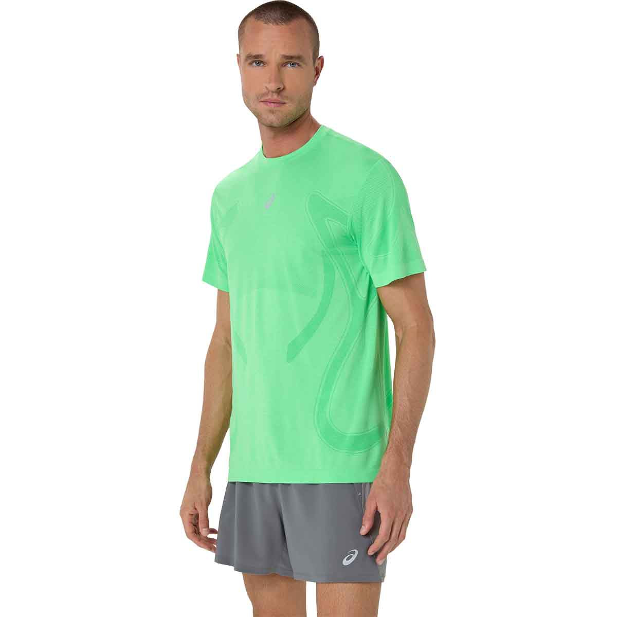 Asics Road Seamless SS Top Men Vital Green Illuminate Green חולצת ריצה לגברים