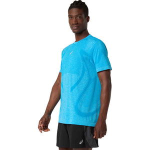 Asics Road Seamless SS Top Men Aegean Blue Sky חולצת ריצה לגברים