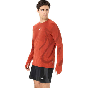 Asics Road Seamless LS Top Men Singed Red חולצת ריצה ארוכה לגברים