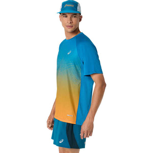 Asics Road Fade SS Top Men Aegean Blue Yamabuki חולצת ריצה לגברים