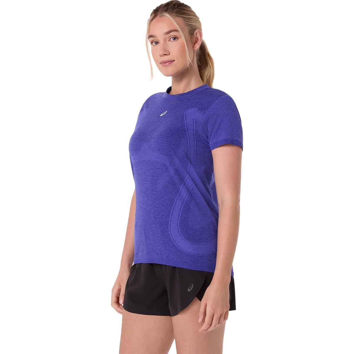 Asics Road Seamless SS Top Women Cobalt Burst Eggplant חולצת ריצה לנשים