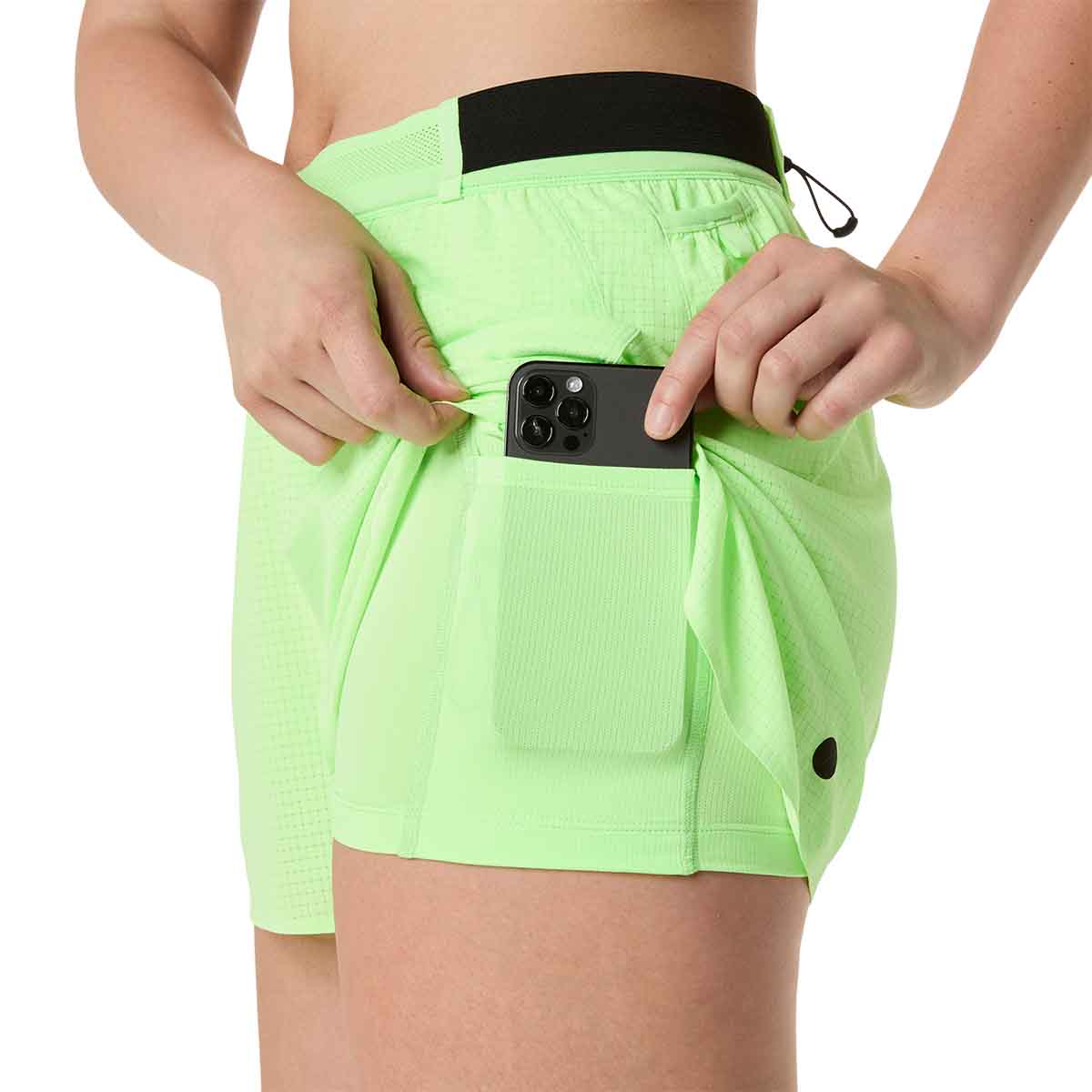 Asics Metarun Split Shorts Women Illuminate Green מכנסי ריצה לנשים