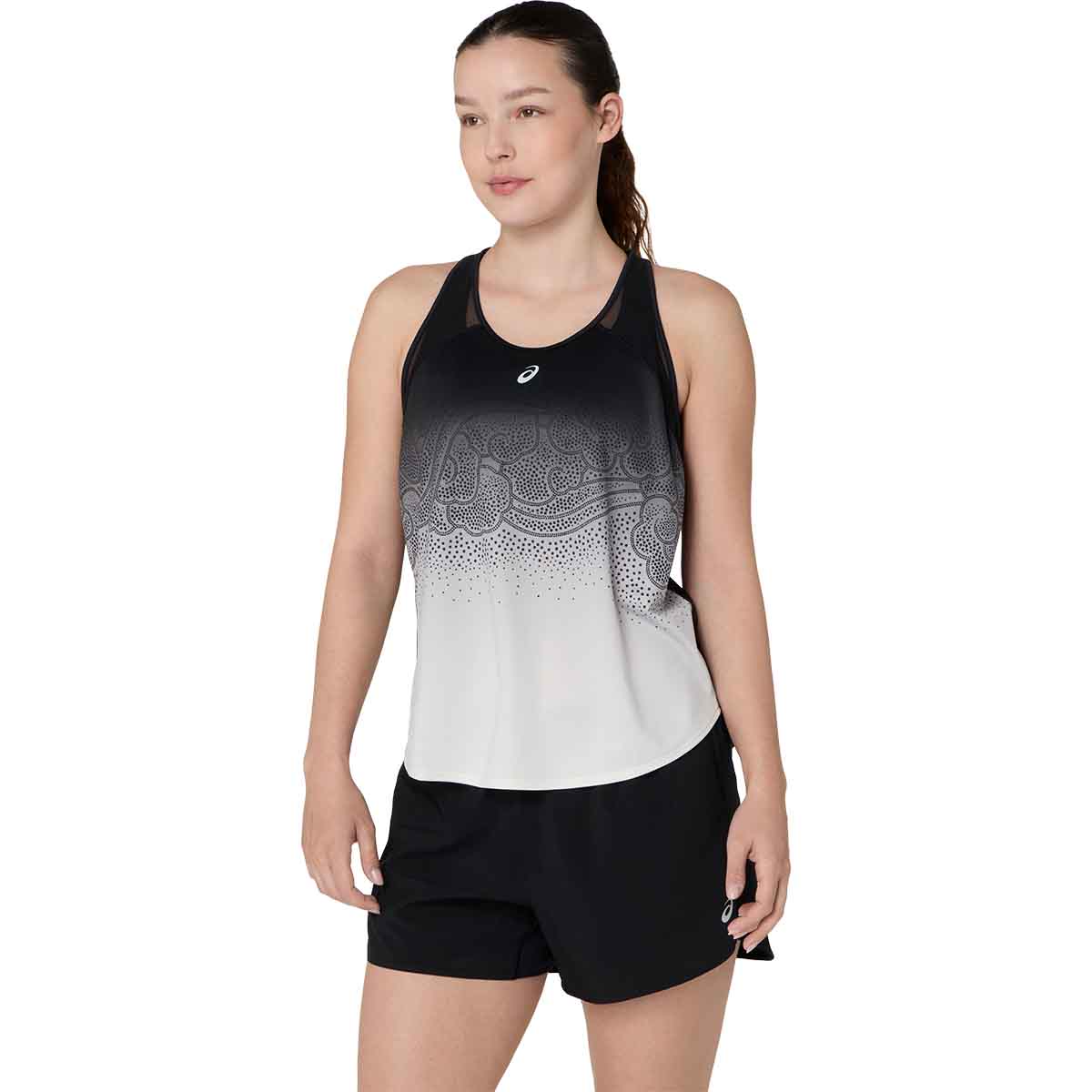 Asics 2012D429-001 Road Fade Tank Women Black Cream גופיית ריצה לנשים