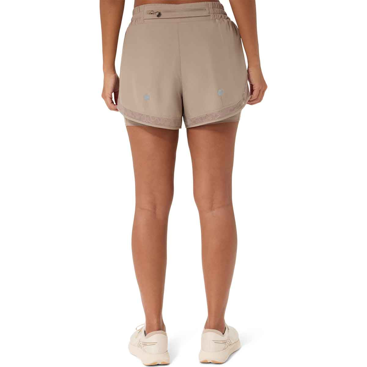 Asics Nagino Run Short Women Greige מכנסי ריצה לנשים