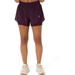 Asics Nagino Run Short Women Dark Aubergine מכנסי ריצה לנשים