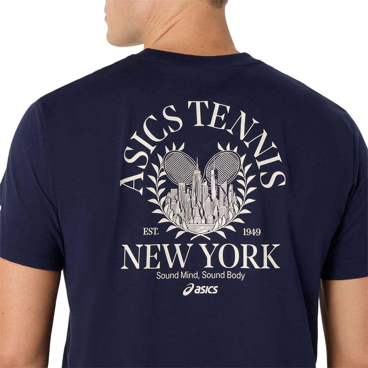 Asics Game Seasonal Graphic Tee Men Midnight חולצת טניס לגברים
