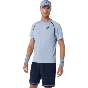 Asics Match SS Top Men Grey Blue חולצת טניס לגברים