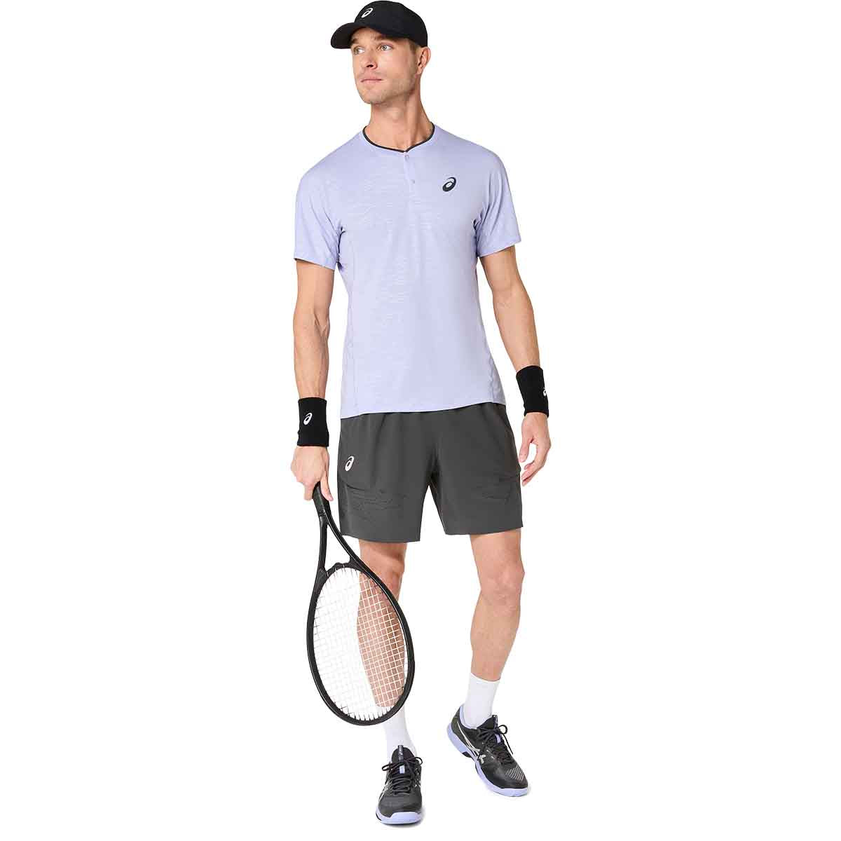 Asics Match Laser Cut 7In Short Men Graphite Grey Night Energy מכנסי טניס לגברים