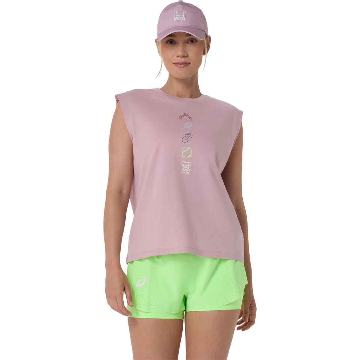 Asics Game Seasonal Graphic Top Women Morganite גופיית טניס לנשים