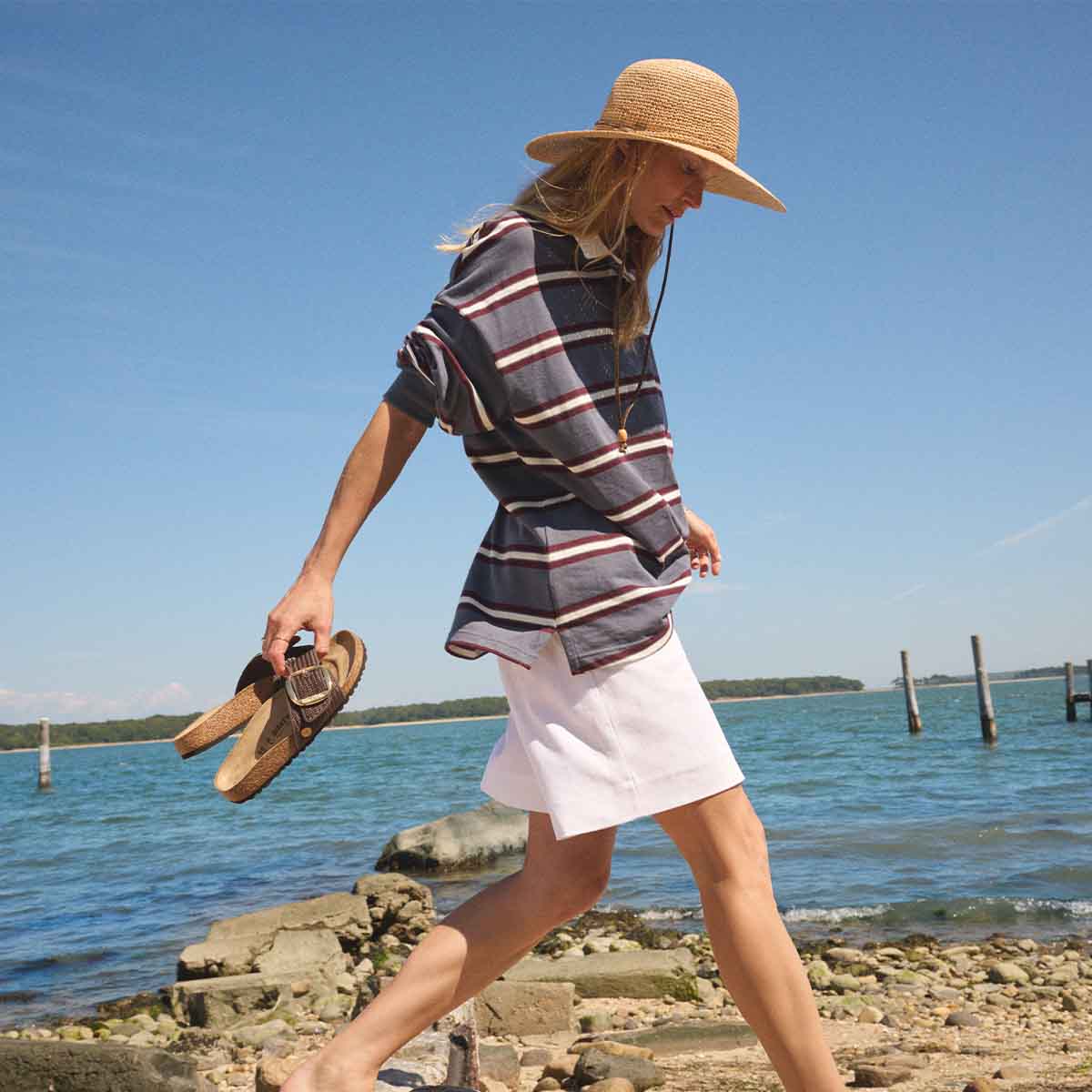 Birkenstock Madrid Big Buckle Raffia Carafe כפכפי בירקנשטוק מדריד אבזם חום לנשים