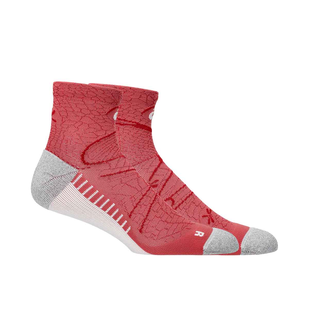 Asics Performance Run Quarter Sock Unisex Dark Pink Clay  גרבי ריצה