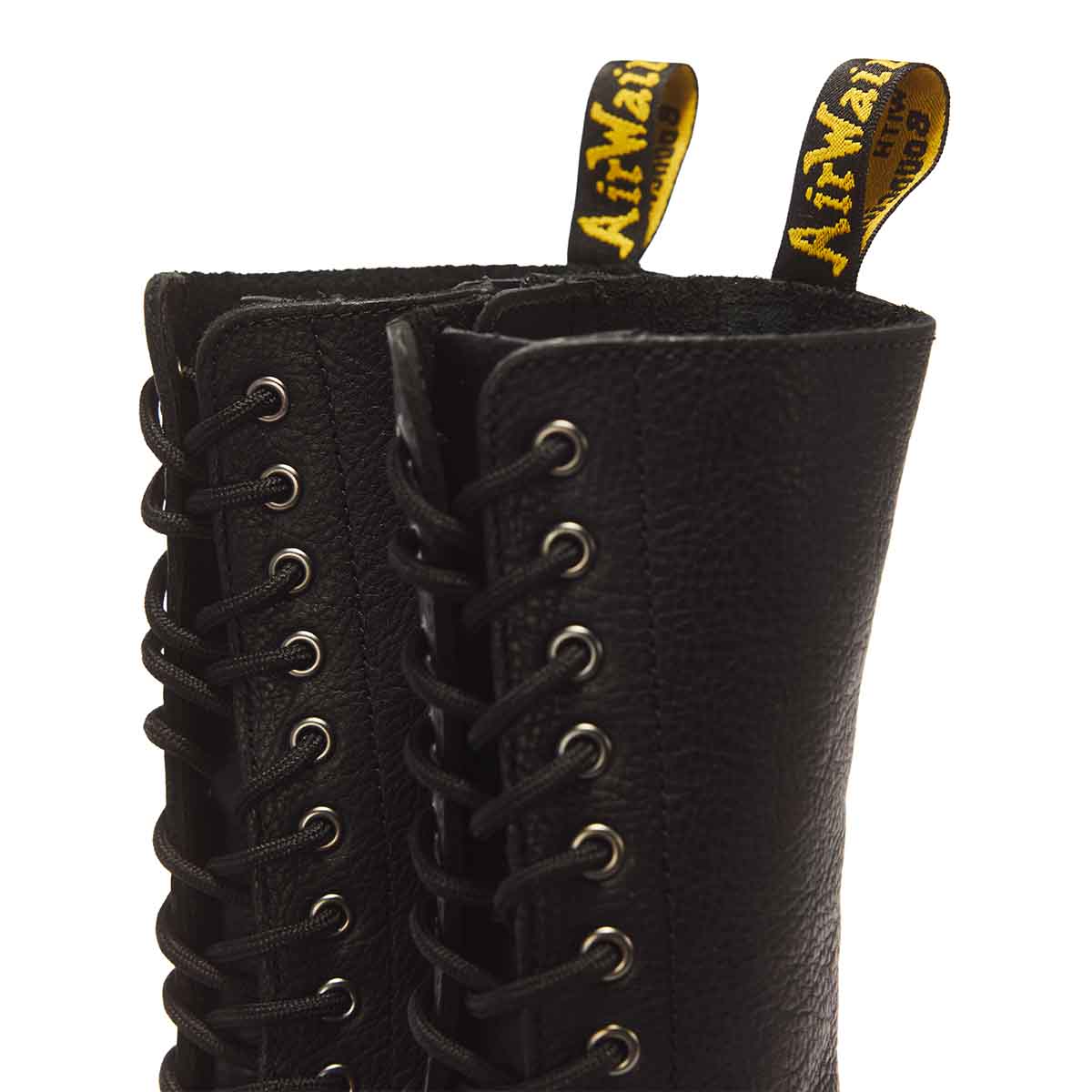 Dr. Martens Quad 1B99 Pisa Leather Mid Calf Lace Up Boots Black מגפי ד"ר מרטנס