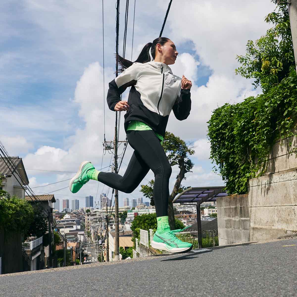 Asics Magic Speed 5 Unisex Vital Green Carrier Grey נעלי ריצה מטה ספיד 5 יוניסקס