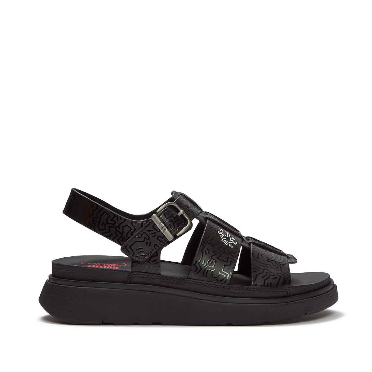Fit Flop X Keith Haring Gen-FF Fisherman Sandals Black סנדלי פיטפלופ לנשים