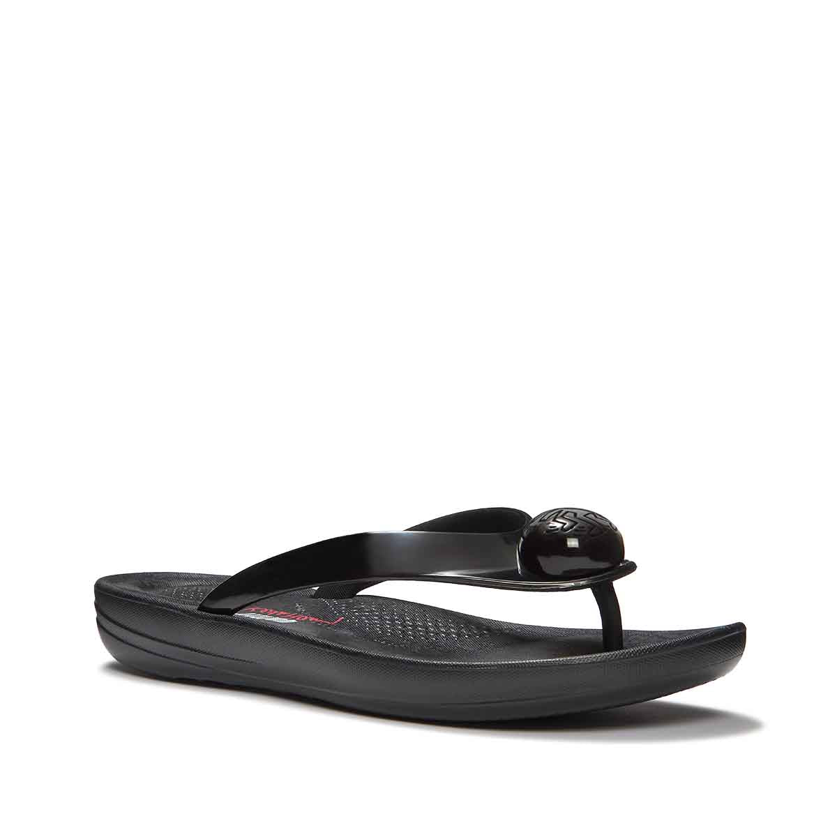 Fit Flop X Keith Haring Iqushion Button Flip-Flops Black כפכפי פיטפלופ לנשים