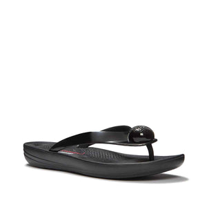Fit Flop X Keith Haring Iqushion Button Flip-Flops Black כפכפי פיטפלופ לנשים