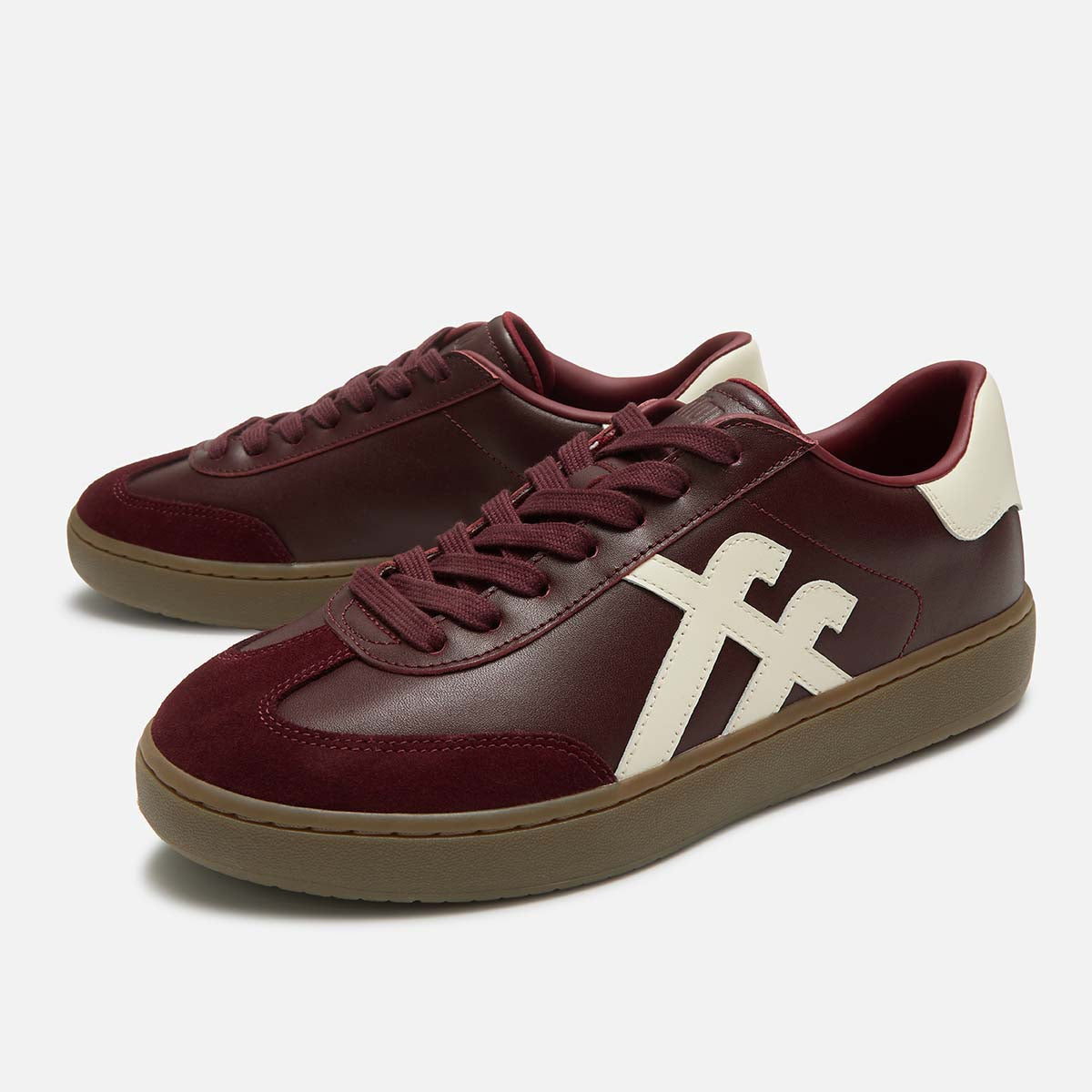 Fit Flop The Dash FF Sneaker T-Toe - Dark Merlot White סניקרס פיט פלופ נשים