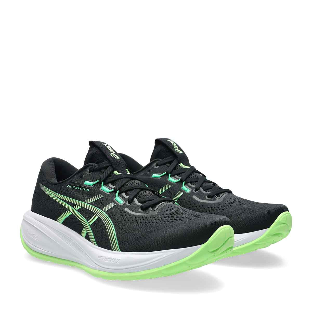 Asics Gel Cumulus 28 Men Black Illuminate Green נעלי ריצה ג`ל קומולוס 28 לגברים