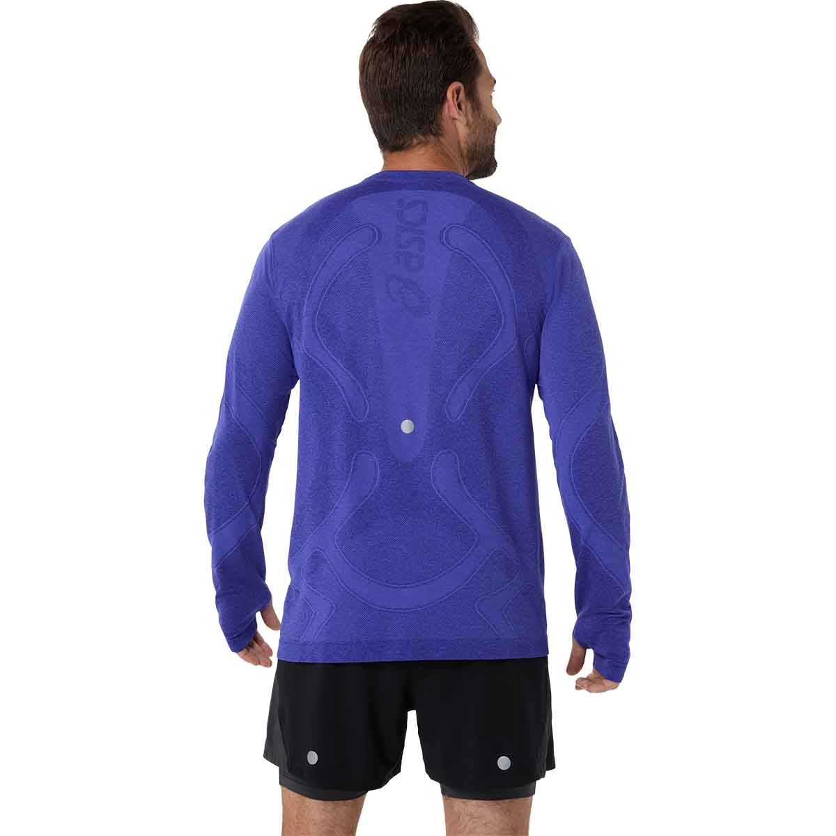 Asics Road Seamless LS Top Men Cobalt Burst Eggplant חולצת ריצה ארוכה לגברים