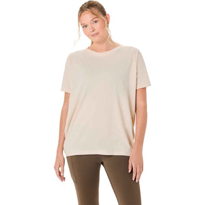 Asics Nagino Oversized Short Sleeve Top Women Oatmeal חולצת אוברסייז לנשים