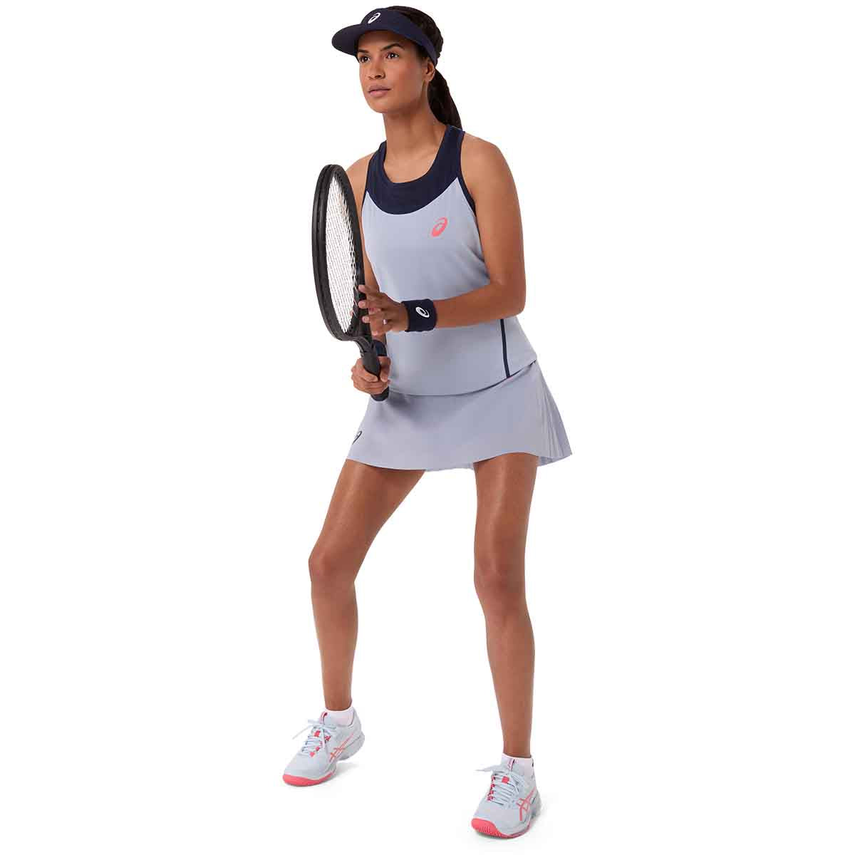 Asics Match Tank Women Grey Blue גופיית טניס לנשים