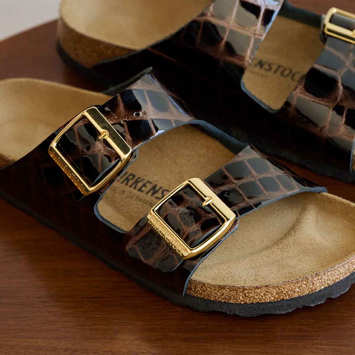 Birkenstock Arizona Emboss Leather Black כפכפי בירקנשטוק אריזונה אמבוס לנשים
