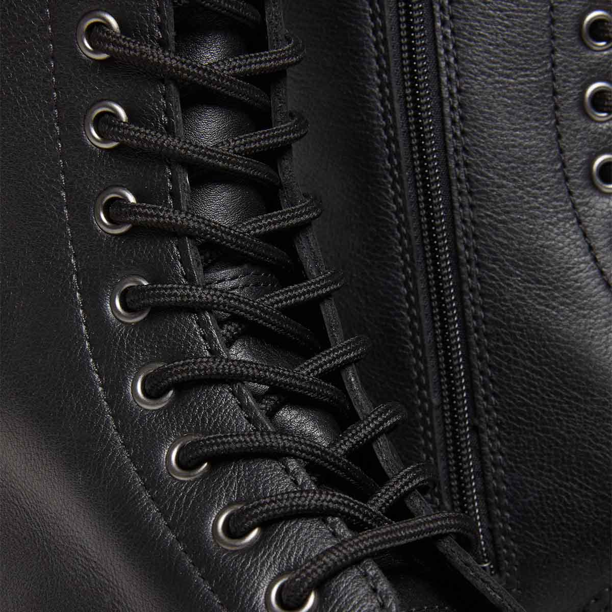 Dr. Martens Quad 1B99 Pisa Leather Mid Calf Lace Up Boots Black מגפי ד"ר מרטנס