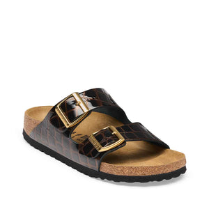 Birkenstock Arizona Emboss Leather Black כפכפי בירקנשטוק אריזונה אמבוס לנשים