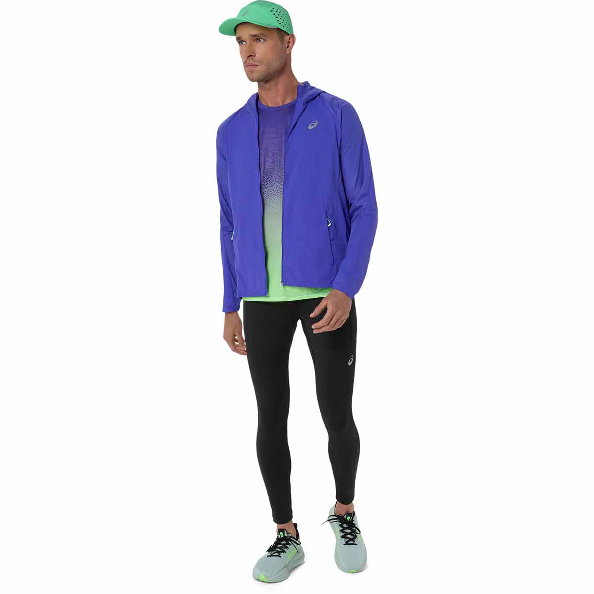 Asics Road Packable Jacket Men Cobalt Burst Illuminate Green ג'קט גברים לריצה