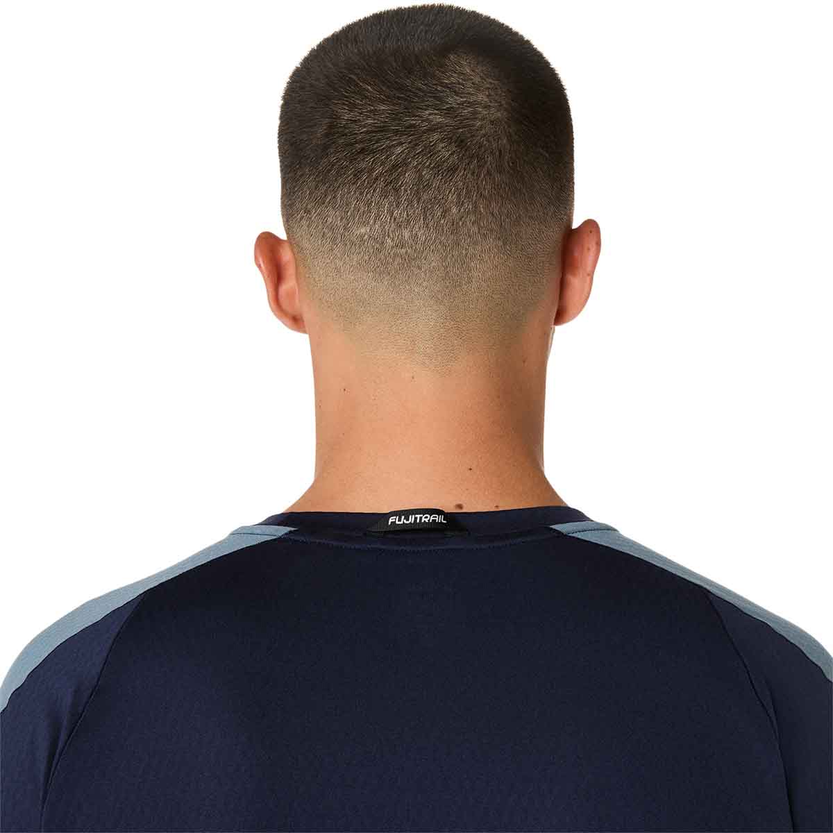 Asics Fujitrail Elite SS Top Men Midnight Ironclad חולצת ריצה לגברים