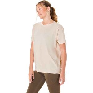 Asics Nagino Oversized Short Sleeve Top Women Oatmeal חולצת אוברסייז לנשים