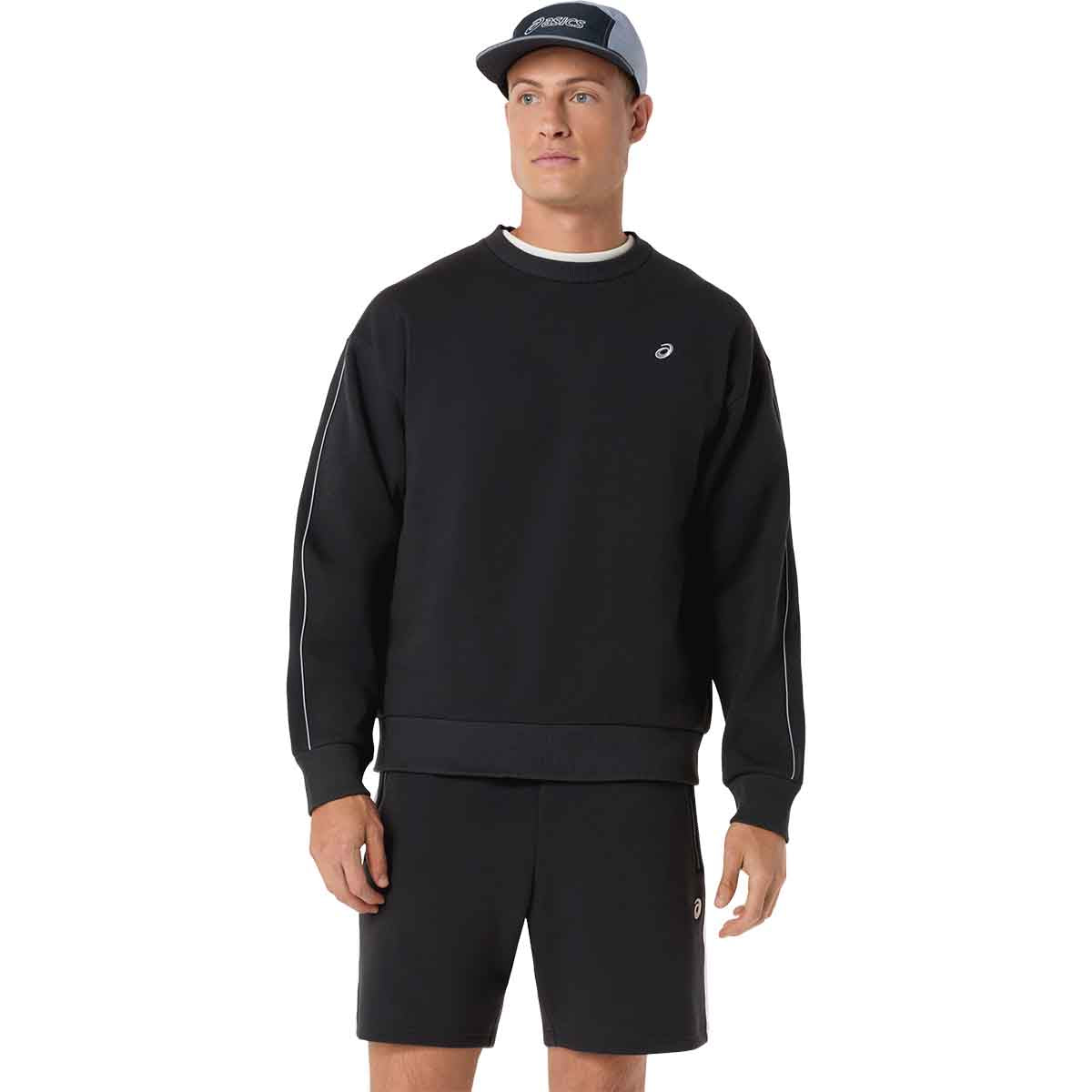 Asics Track Club Heritage Crew Neck Top Graphite Grey קפוצ'ון יוניסקס