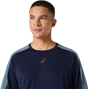 Asics Fujitrail Elite SS Top Men Midnight Ironclad חולצת ריצה לגברים