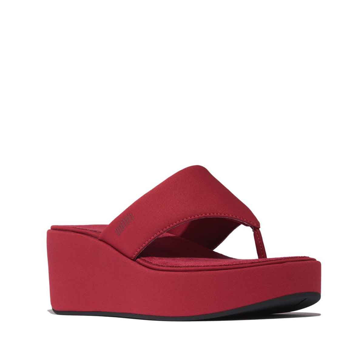 Fit Flop Platfformss Wedge Toe Post Burnt Berry סנדלי פיטפלופ לנשים אדום