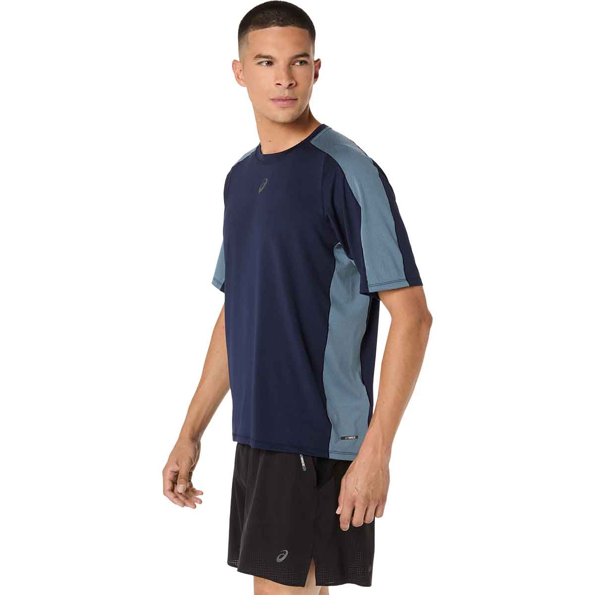 Asics Fujitrail Elite SS Top Men Midnight Ironclad חולצת ריצה לגברים