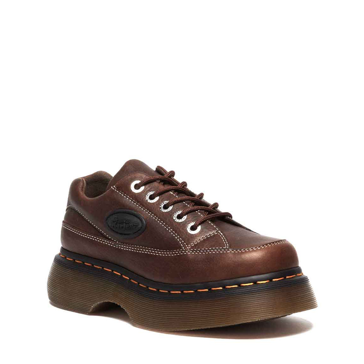 Dr. Martens Buzz 5-Eye Grizzly Leather Shoes Dark Brown נעלי ד"ר מרטנס לנשים