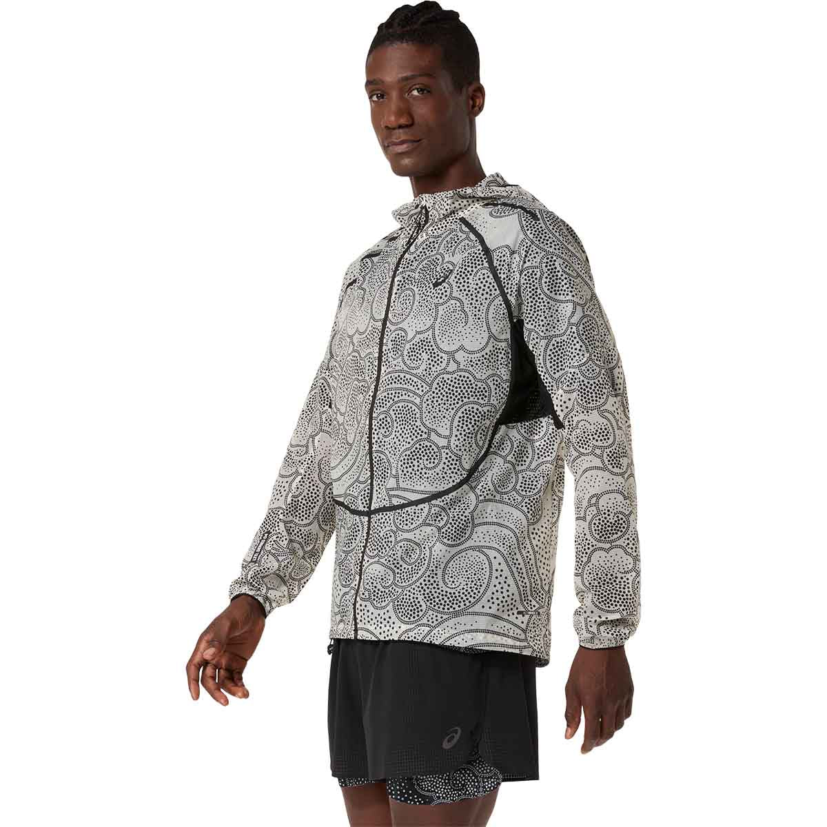 Asics Limited Series Wind Breaker Jacket Men Black Cream ג'קט ריצה לגברים