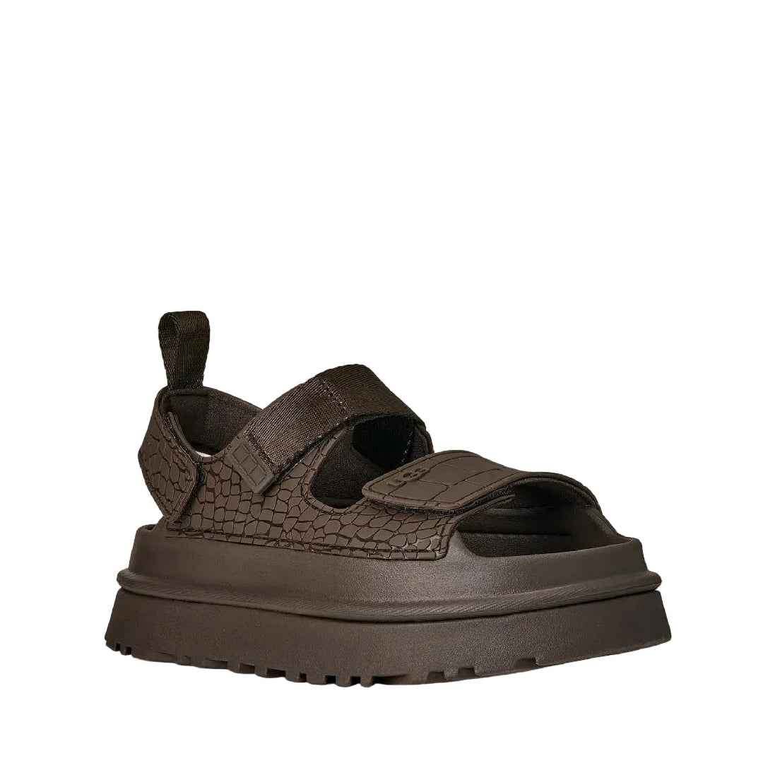 UGG GoldenGlow Embossed Dense Smoke סנדלי גולדנגלואו אמבוסד אפור