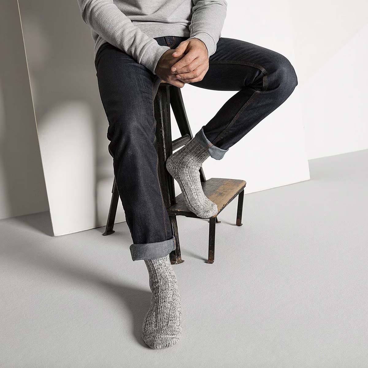 Birkenstock Cotton Twist M Light Gray גרבי בירקנשטוק