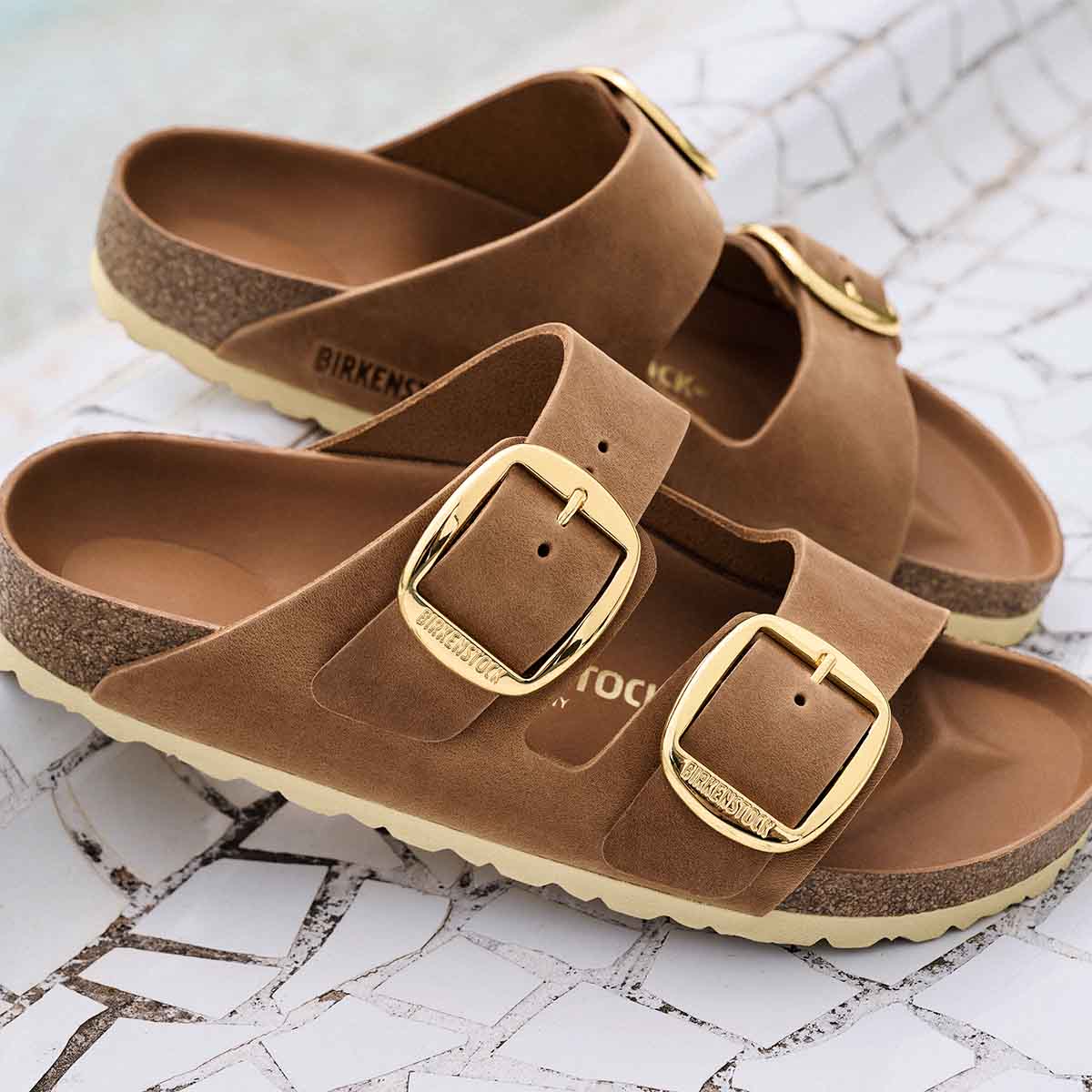 Birkenstock Arizona Antik Brown Big Buckel Cognac בירקנשטוק כפכפי אריזונה לנשים