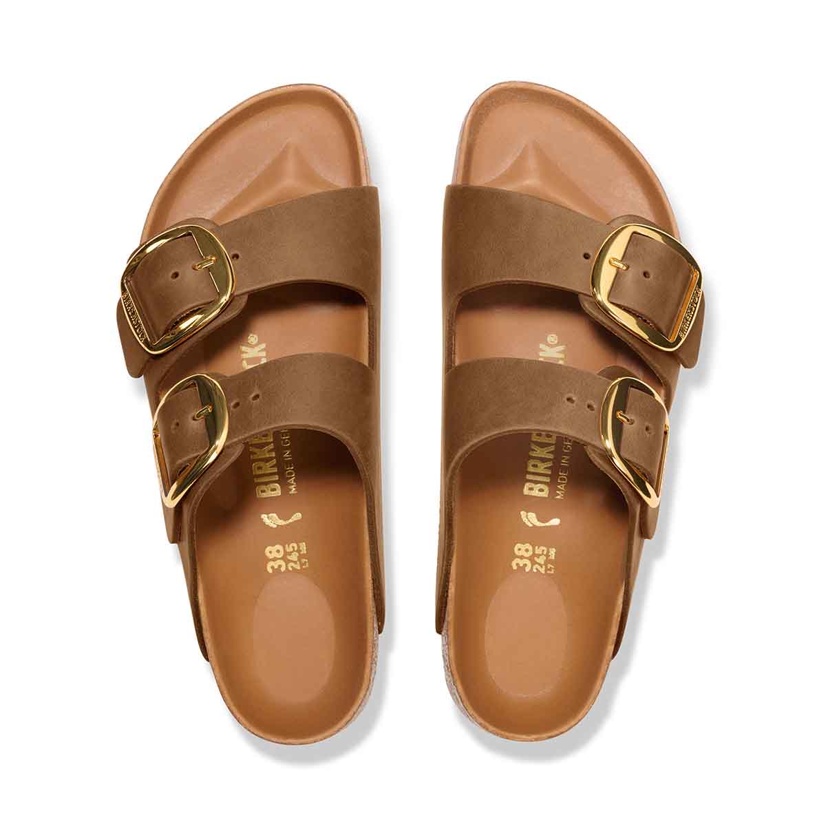 Birkenstock Arizona Antik Brown Big Buckel Cognac בירקנשטוק כפכפי אריזונה לנשים