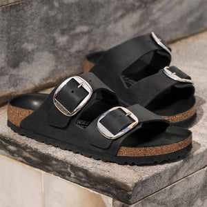 בירקנשטוק כפכפי נשים אריזונה אבזם שחור Birkenstock Arizona Black Big Buckel