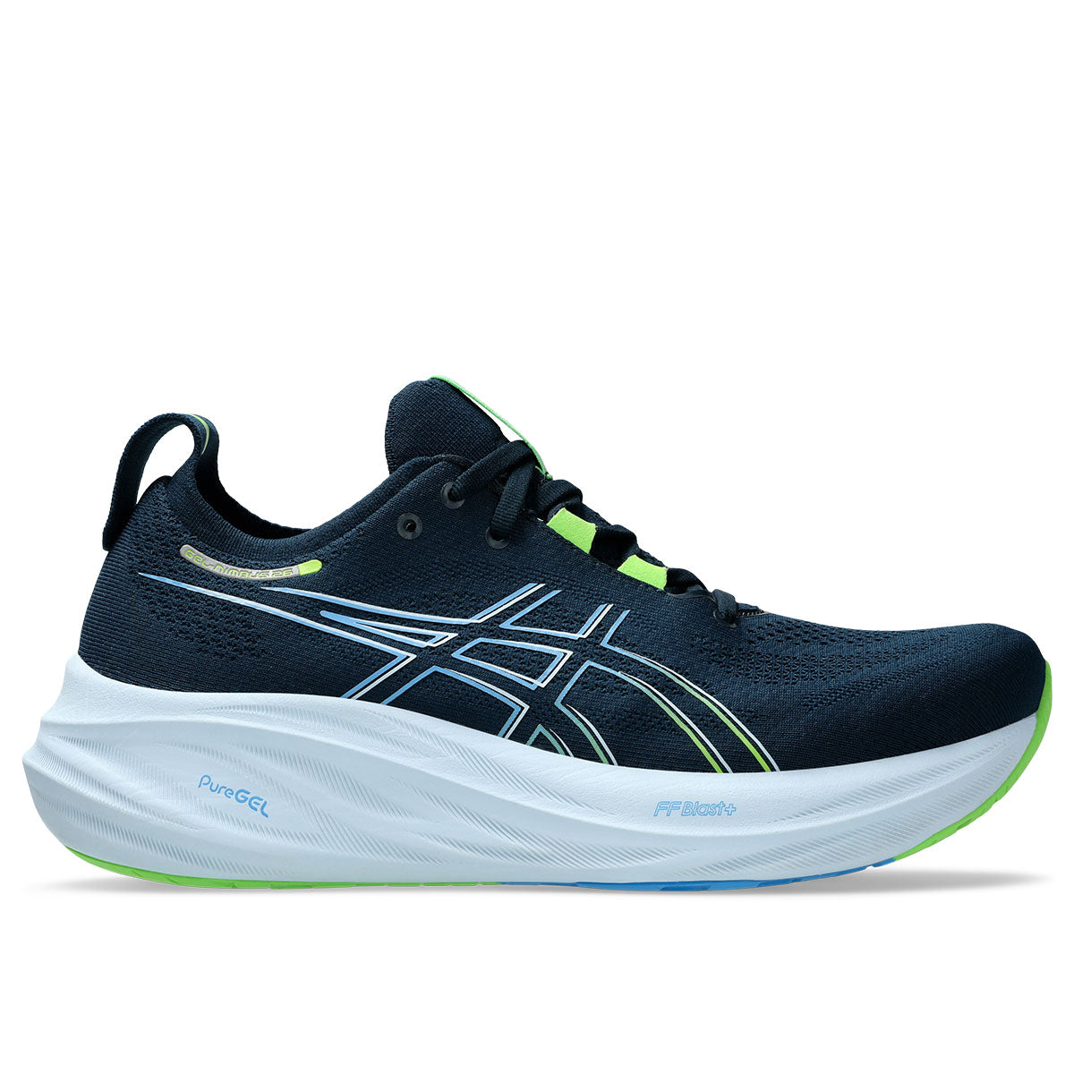 Asics Gel Nimbus 26 Men Blue Lime ג'ל נימבוס 26 לגברים