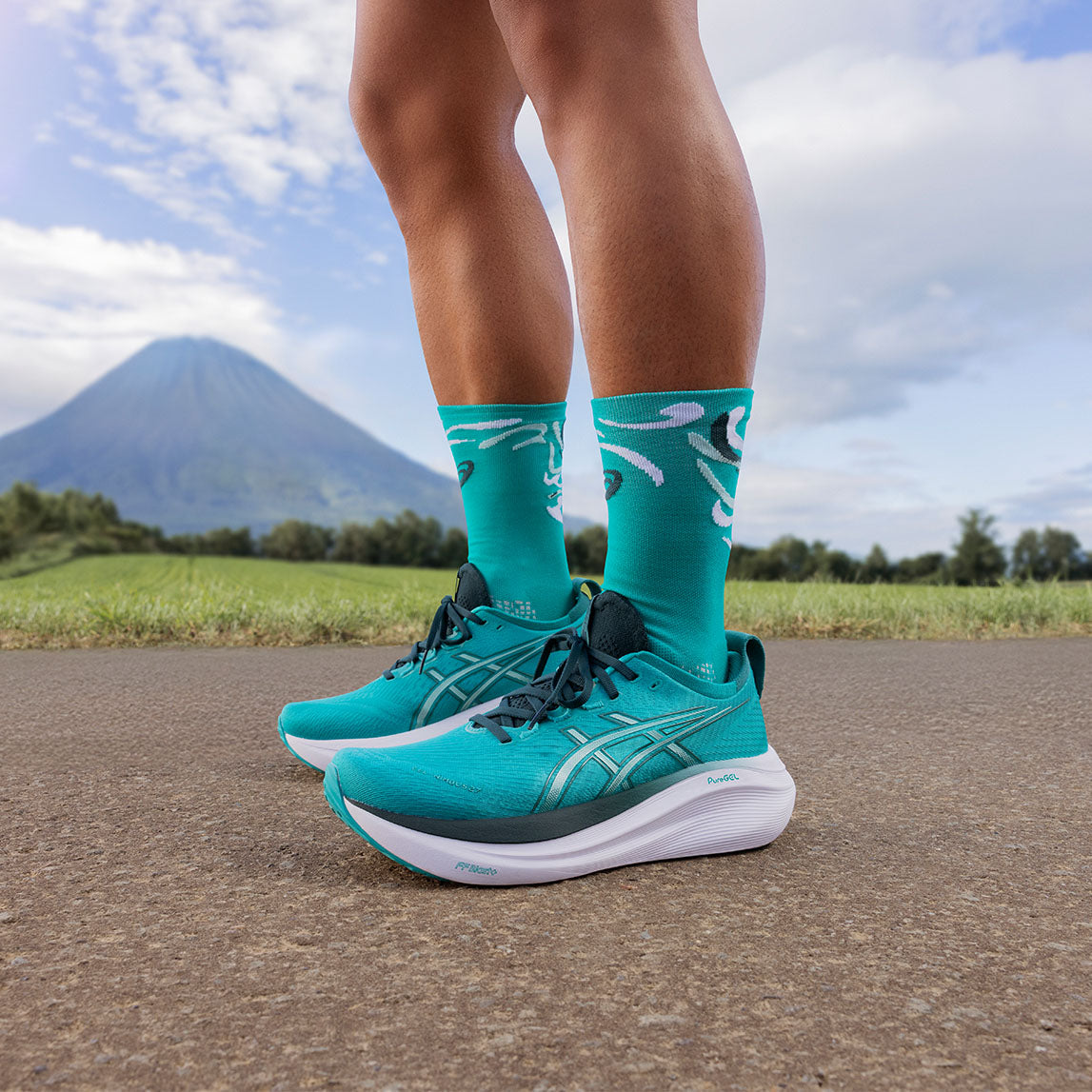 Asics Gel Nimbus 27 Men Wave Teal Saxon Green אסיקס נימבוס לגברים