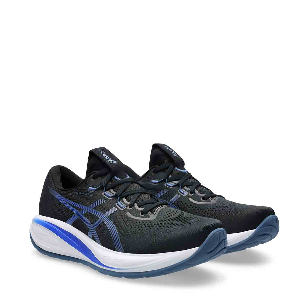 Asics Gel Cumulus 28 Men Black Neon Blue נעלי ריצה ג'ל קומולוס 28 לגברים
