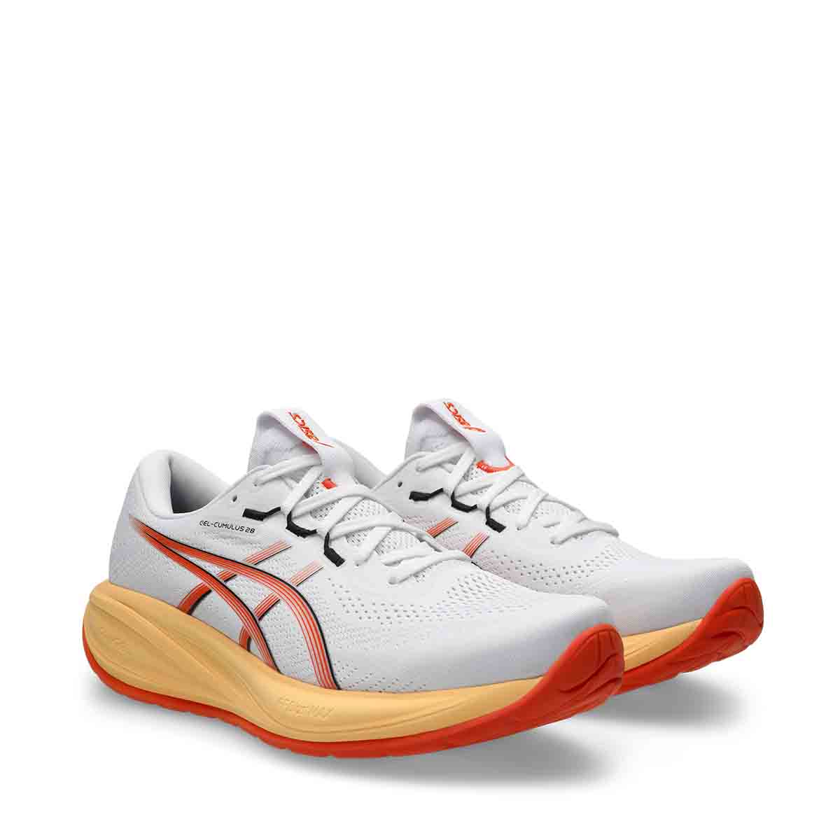 Asics Gel Cumulus 28 Men White Energy Orange נעלי ריצה ג'ל קומולוס 28 לגברים