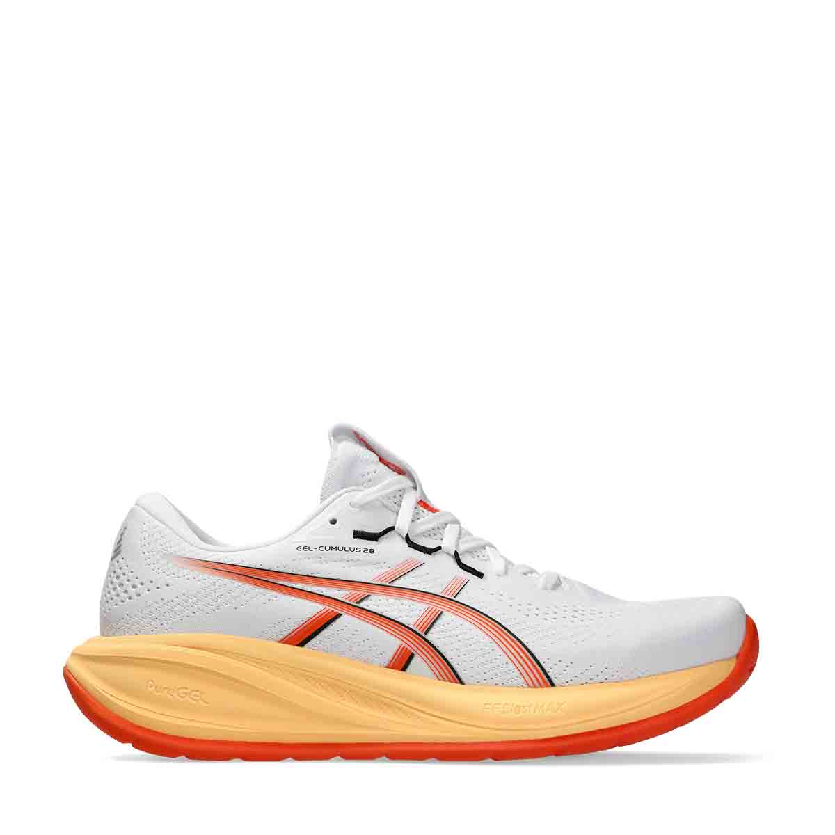 Asics Gel Cumulus 28 Men White Energy Orange נעלי ריצה ג'ל קומולוס 28 לגברים