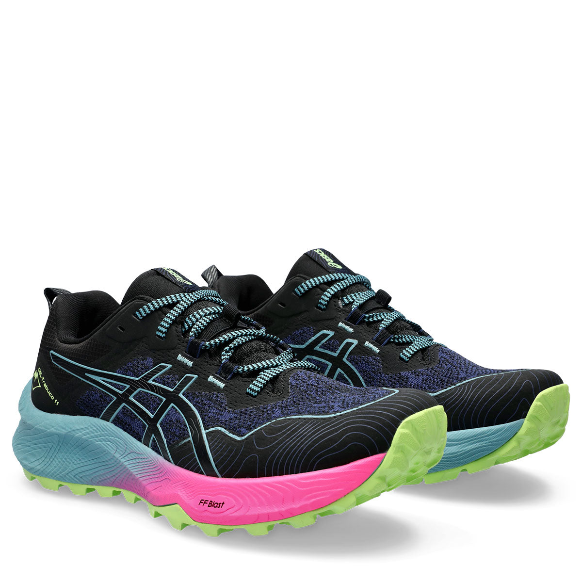 Asics Gel Trabuco 11 Women Black Gris Blue נעלי ג'ל טרבוקו 11 לנשים