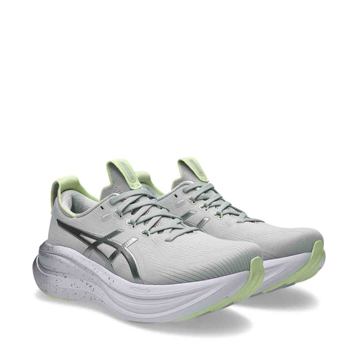 Asics Gel Nimbus 28 Platinum Women Platinum Glow Green נעלי ריצה לנשים