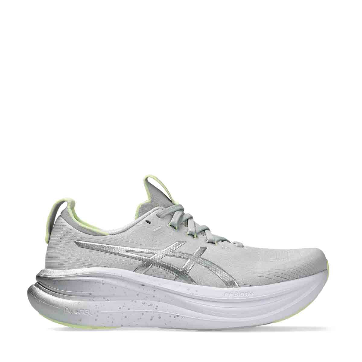 Asics Gel Nimbus 28 Platinum Women Platinum Glow Green נעלי ריצה לנשים